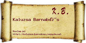 Kaluzsa Barnabás névjegykártya